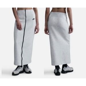 Nike Maxi Skirt lady  XS Grey Excellenc Slim Fit Mid Rise Ankle Length Zip Front